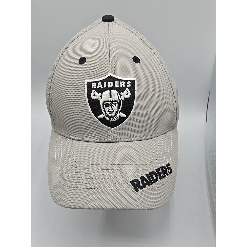 Raiders NFL Team Apparel Hook And Loop Adjustable Ball Cap / Hat